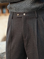 voordelige Dun-Voor heren Afstuderen Pakken Napels Broek Broek Chinese Knop Zak Effen Comfort Formeel Feest Werk Modieus Klassieke Stijl Donkergrijs Abrikoos Micro-elastisch
