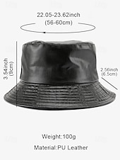 cheap Women&#039;s Hats-Women&#039;s Faux Leather Bucket Hat – Stylish and Versatile, Available in Multiple Colors for a Trendy Look