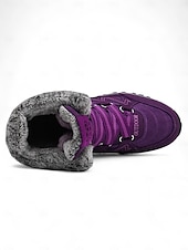 baratos Botas de neve e inverno-botas de caminhada de inverno femininas à prova d&#039;água - botas de neve com cadarço e isolamento com gola de pele sintética para aventuras ao ar livre