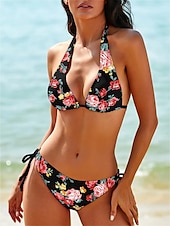 voordelige Bikinisets-Dames Zwemkleding Bikini Zwempak Stijlvol Bloem Mouwloos Badpakken