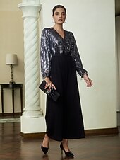 economico Jumpsuits-tuta a gamba larga con frange di paillettes