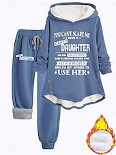voordelige Dames trainingspakken-Vrouwen 2-delige dagelijkse hoodie fleece broek lange mouw met capuchon letter trekkoord print casual donkerroze blauw grijs herfst reguliere pasvorm