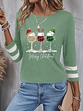 economico Magliette di Natale-maglione da donna per le feste con scollo a V e motivo a luci, manica lunga, casual, vestibilità comoda, abbigliamento invernale per le feste, maglione lavorato a maglia, nero, multicolore, taglie
