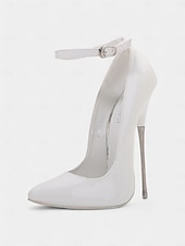 economico Tacchi a Spillo-tacchi a spillo in vernice rossa da donna con cinturino alla caviglia - sexy ed eleganti, perfetti per le uscite serali o per eventi formali