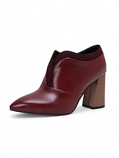 baratos Botas de tornozelo-botins femininos de couro sintético verde com bico fino e salto bloco – sapatos modernos e sofisticados para uso no escritório e na noite