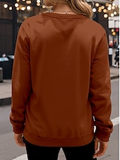 cheap Animals Tops-Women&#039;s Sweatshirt Casual Dog Street Dailywear Crew Neck Print Long Sleeve Brown Fall Winter