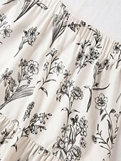 olcso Szoknyák-női hosszú szoknya maxiszoknyák patchwork virágos grafika vakáció dátum nyár elegáns fehér