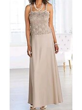 cheap With Jacket-Two Piece Sheath / Column Dress Mother of the Bride Dress Beach Wedding Elegant Sparkle &amp; Shine Jewel Neck Ankle Length Lace Stretch Fabric 3/4 Length Sleeve with Lace 2025