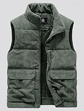 economico Capispalla Elite da Uomo-Per uomo Gilet in pile Gilet da esterno Gilet Punk Attivo Autunno Inverno Poliestere Tinta unica Dolcevita Nero Marrone chiaro Verde militare Gilet