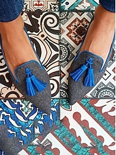 abordables Ballerines femme-mocassins à pampilles roses à bout pointu pour femmes – chaussures plates chics à enfiler pour les tenues décontractées et de bureau