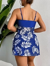 billige Swimdresses-Dame Badetøy Tankini Badedrakt Ferie Tropisk Blomstret Ermeløs Badedrakter