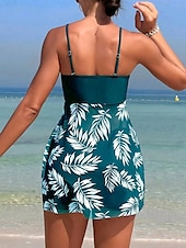billige Swimdresses-Dame Badetøy Tankini Badedrakt Ferie Tropisk Blomstret Ermeløs Badedrakter