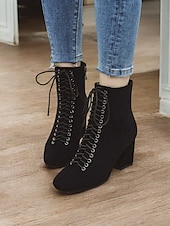 preiswerte Stiefeletten-Burgunderfarbene Damen-Schnürstiefeletten mit Blockabsatz – schickes und wandlungsfähiges Schuhwerk für Herbst-Outfits und Freizeit
