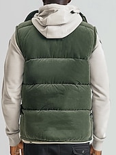 economico Capispalla Elite da Uomo-Per uomo Gilet in pile Gilet da esterno Gilet Punk Attivo Autunno Inverno Poliestere Tinta unica Dolcevita Nero Marrone chiaro Verde militare Gilet