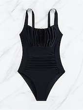 billige Onepiece badedrakter-Dame Badetøy Ett stykke Monokini Badedrakt Åpen rygg Midjekontroll Høy Midje Tynn Ferie Strand Klær Helfarge Ermeløs Badedrakter