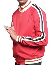 baratos Suéteres básicos-Homens Moletom com zíper Full Zip Hoodie Moletom zip Up com capuz Moletons com zíper Preto Verde Tropa Vermelho Azul Marinha Colarinho Clerical Bloco de cor Zip Up Patchwork Desportos e Ar livre