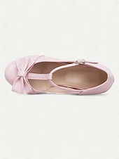 billiga 1950-talet-svarta t-bandklackar för kvinnor med rosettdetalj - vintageinspirerade chunky pumps för kontor, fester eller högtidliga tillfällen