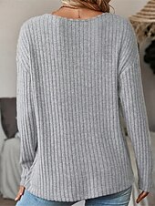 preiswerte Spitzenoberteile-Damen Hemd Bluse Feste Farbe Basic Brautkleider schlicht Langarm V Ausschnitt Normale Oberteile Täglich Spitze Patchwork Grau Herbst Winter