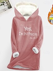 levne Humor a citáty vrcholy-dámská mikina mikina pulovr šerpa polyester dopis ležérní sportovní potisk teplý fuzzy comfrt mikina s dlouhým rukávem top mikroelastický pad &amp;amp; zimní comfrt prodyšná měkká tkanina