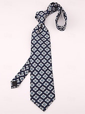 baratos Gravatas masculinas e gravatas borboleta-gravatas masculinas de seda sintética com padrão retrô - gravatas vintage com estampa floral e geométrica para uso formal e empresarial