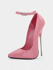 economico Tacchi a Spillo-tacchi a spillo in vernice rossa da donna con cinturino alla caviglia - sexy ed eleganti, perfetti per le uscite serali o per eventi formali