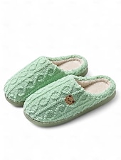 economico Ciabatte e infradito da donna-pantofole da donna in pile con adorabile ricamo a forma di orso – calde pantofole da casa per il comfort invernale
