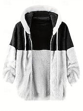 abordables sudaderas de lana-Hombre Sudadera con cremallera Sudadera con capucha y cremallera completa Chaqueta de lana Sudadera con capucha de lana Negro Azul Marino Caqui Gris Con Capucha Bloque de color Cerrar Retazos Deporte