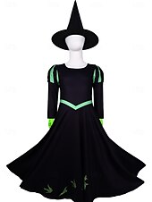 levne Dívčí kostýmy-Čerodějnice Glinda Elphaba Šaty Úbory Kostým Valpuržina noc Filmové televizní tématické kostýmy Filmové kostýmy for Dívčí Dětské předvečer Všech svatých Karneval Mardi Gras Výkon Párty Podium