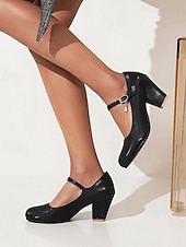 preiswerte Retro-Stil der 1950er Jahre-Hellblaue Mary Jane Pumps für Damen mit dekorativem Schnallenriemen und Blockabsatz – elegantes Schuhwerk für Partys und formelle Anlässe