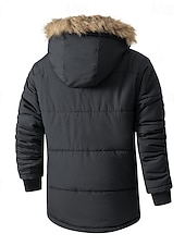 preiswerte Daunenjacken &amp; Parkas für Herren-Herren Wintermantel puffer jacket Fleecejacke Gefütterte Jacke Tasche Polyester Urlaub Freizeitskleidung Verabredung Standard Modisch Brautkleider schlicht Komfortabel warm Herbst Winter Solide