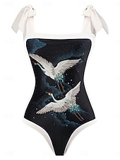 billige Onepiece badedrakter-Dame Badetøy Ett stykke 2 stk Badedrakt Åpen rygg Midjekontroll Høy Midje Tynn Ferie Strand Klær Blomstret Ermeløs Badedrakter