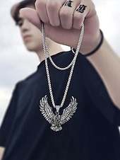 cheap Men&#039;s Jewelry-Men&#039;s Silver Eagle Pendant Necklace – Bold and Detailed Symbolic Jewelry for Strength and Freedom