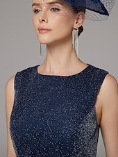 preiswerte Mit Jacke-Zweiteiliges Etuikleid Anzug Brautmutter Kleid Elegantes Funkeln  Glanz Juwel Hals Bodenlang Chiffon Lange Ärmel mit Knöpfen