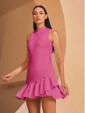 voordelige Golfkleding voor dames-Dames golf jurk Meerblauw Bos Groen Donker roze Mouwloos Jurken Dames golfkleding kleding outfits draag kleding