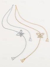 abordables Bracelet pour femme-élégant bijou de chaîne d&#039;épaule en strass papillon pour femme - accessoire de chaîne de corps en cristal étincelant, parfait pour les fêtes et les soirées