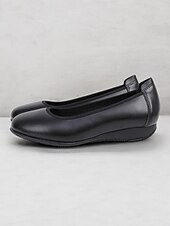 levne Dámské boty s plochou podrážkou-dámské černé kožené slip-on flats s polstrovanou stélkou - pohodlné a stylové pro každodenní nošení