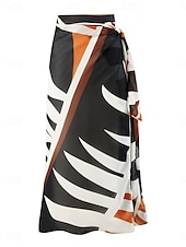 cheap One-piece swimsuits-Women&#039;s Swimwear One Piece 2 Piece Monokini Skirt Swimsuit Backless Tummy Control High Waist Slim Vacation Beach Wear Leaves Halter Neck Sleeveless Bathing Suits