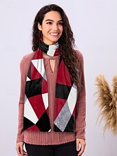 cheap Women&#039;s Scarves-Geometric Print Polyester Scarf for Men and Women - Lightweight and Stylish Accessory for Casual and Formal Outfits