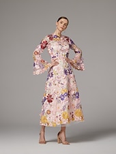 cheap Floor Length-A-Line Dress Beach Wedding Mother of the Bride Dress Elegant High Neck Ankle Length Tulle Long Sleeve Floor Length with Embroidery Flower