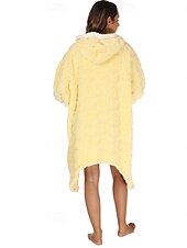 billige Kigurumi-pysjamas-Voksne Helfarge Onesie-pysjamas Oversized hetteteppe Bærbart teppe med lomme Onesie-pysjamas Kigurumi pyjamas søt stil Til Damer og Herrer Karneval Maskerade Tegnefilm
