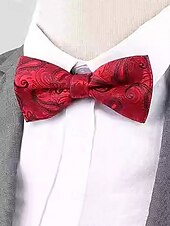 お買い得  メンズネクタイ＆蝶ネクタイ-男性用ペイズリー柄蝶ネクタイ - 結婚式、パーティー、ビジネスイベントに最適なエレガントなフォーマルネクタイ