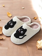 economico Ciabatte e infradito da donna-pantofole da donna con ricamo a forma di bassotto – calde scarpe da interno foderate in pile per gli amanti dei cani