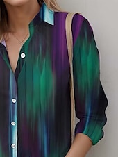 abordables Hauts d&#039;Art et de Design pour Femmes-chemise femme manches longues col v vert printemps automne