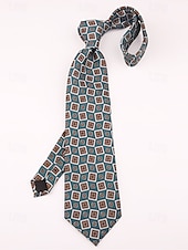 baratos Gravatas masculinas e gravatas borboleta-gravatas masculinas de seda sintética com padrão retrô - gravatas vintage com estampa floral e geométrica para uso formal e empresarial