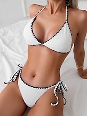 abordables Bikini-Femme Maillots de Bain Bikinis Maillot de bain Elégant Mode Couleur unie Sans Manches Maillots de bain
