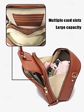 abordables Bolsos cruzados-Bolso bandolera vintage de piel sintética marrón para mujer con detalle de hebilla frontal: diseño compacto y elegante