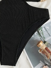 voordelige Eendelige badpakken-Dames Zwemkleding Bikini 2 stuks Brutaal Zwempak Blote rug Slank Vakantie Strand Kleding Effen Kleur V-hals Mouwloos Badpakken
