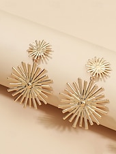 abordables Boucle d&amp;#39;oreille pour femme-boucles d&#039;oreilles pendantes en or pour femmes - boucles d&#039;oreilles pendantes géométriques audacieuses pour les fêtes, les mariages et les occasions spéciales