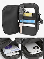 preiswerte Taschen für Herren-Multifunktionale Crossbody-Tasche für Herren – kompakte, wasserdichte Schultertasche mit verstellbarem Riemen, sicherer Telefontasche und Schlüsselclip für Reisen, Wandern und den täglichen Gebrauch