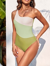abordables Maillots une pièce-Femme Maillots de Bain Une pièce Maillot de bain Elégant Mode Bloc de couleur Sans Manches Maillots de bain